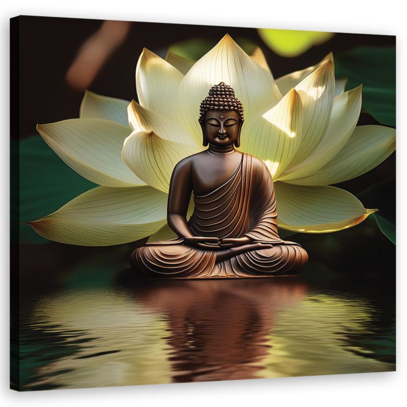 Obraz do salonu sypialni Feeby Lilia Wodna Budda Zen 60x60 cm 1szt