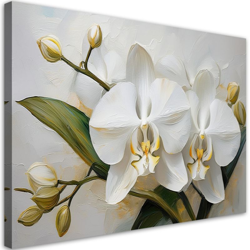 Obraz do salonu sypialni Feeby Malowany Kwiat Orchidei 100x70 cm 1szt