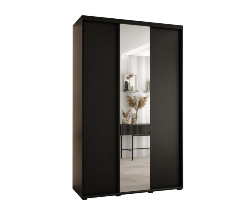Szafa przesuwna Abiks DAVOS 3 wysoka szer.160cm gł.45cm czarny/czarny/czarny 1szt.