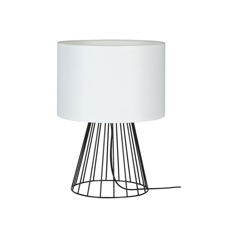 Lampa Stołowa SPOT Light 1xE27 Max.40W Kompozycja Czerni z Białym Abażurem, Polski Producent, 1 szt.