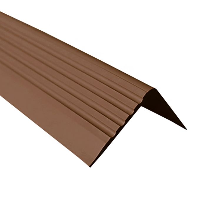 Profil schodowy PCV 52x40mm, QUEST, antypoślizgowy nosek schodowy, RGP, brąz, 1.5m