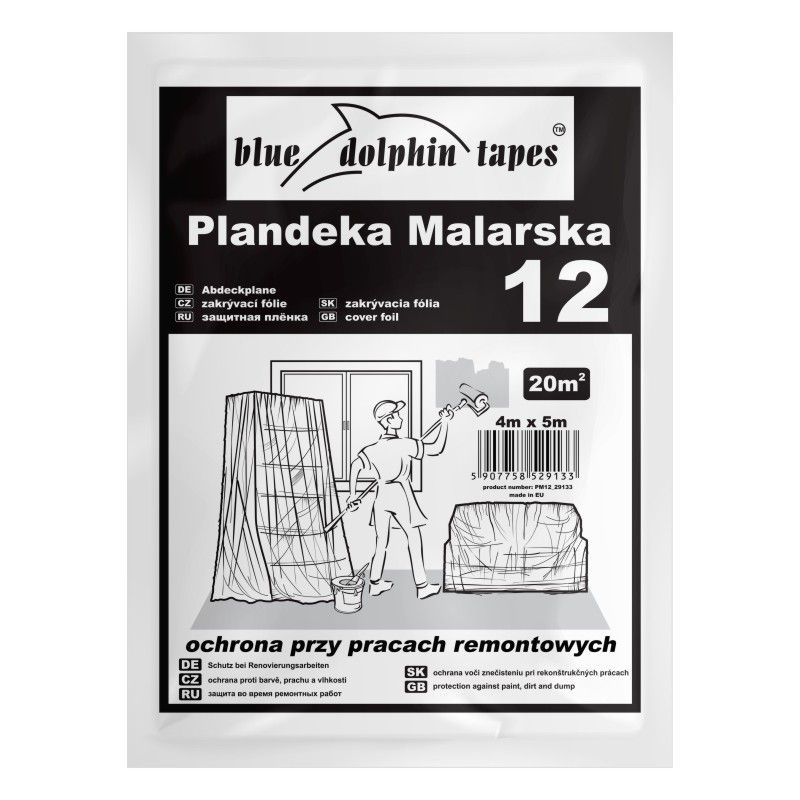 Plandeka malarska 12, Blue Dolphin, 4m x 5m
