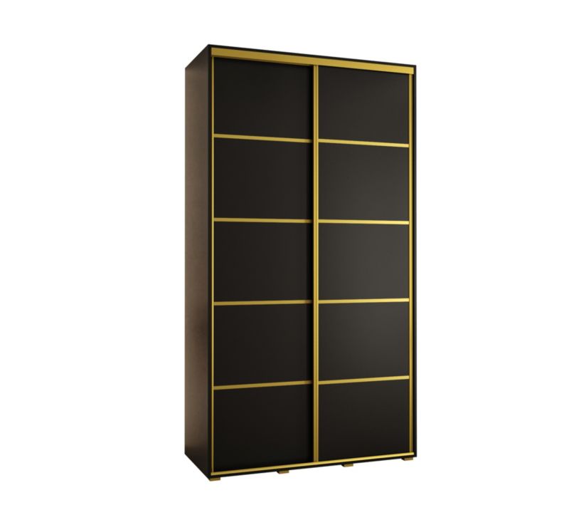 Szafa przesuwna Abiks DAVOS 4 wysoka szer.130cm gł.60cm czarny/czarny/złoty 1szt.