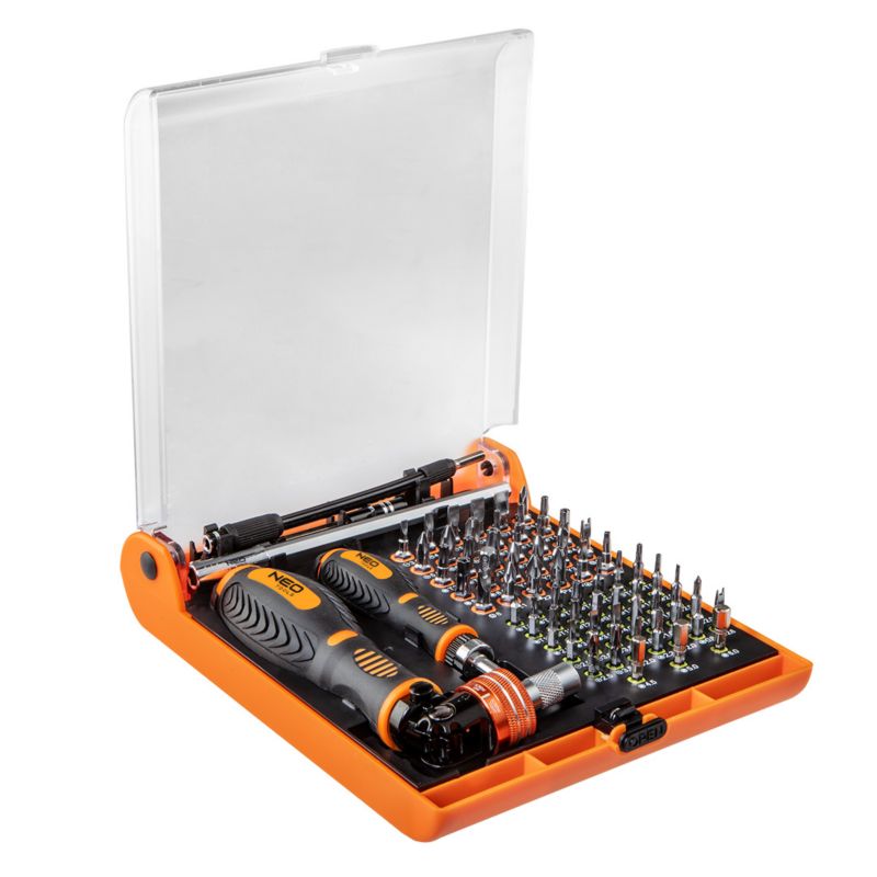 Końcówki wkrętakowe z uchwytem NEO TOOLS 30 końcówek wkrętakowych 31 końcówek wkrętakowych precyzyjnych 1 kpl.