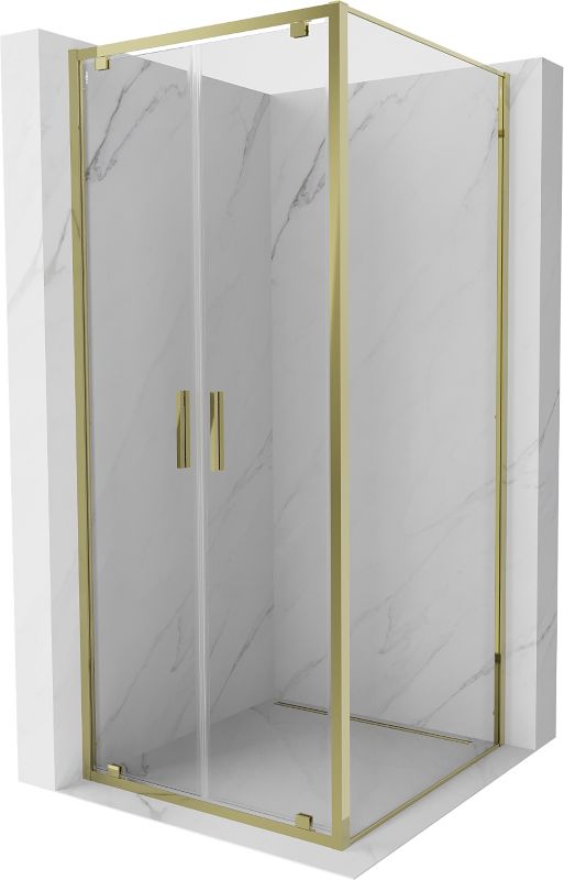 Kabina prysznicowa Mexen Exo uchylna 100 x 100 cm transparent złota 1 szt.