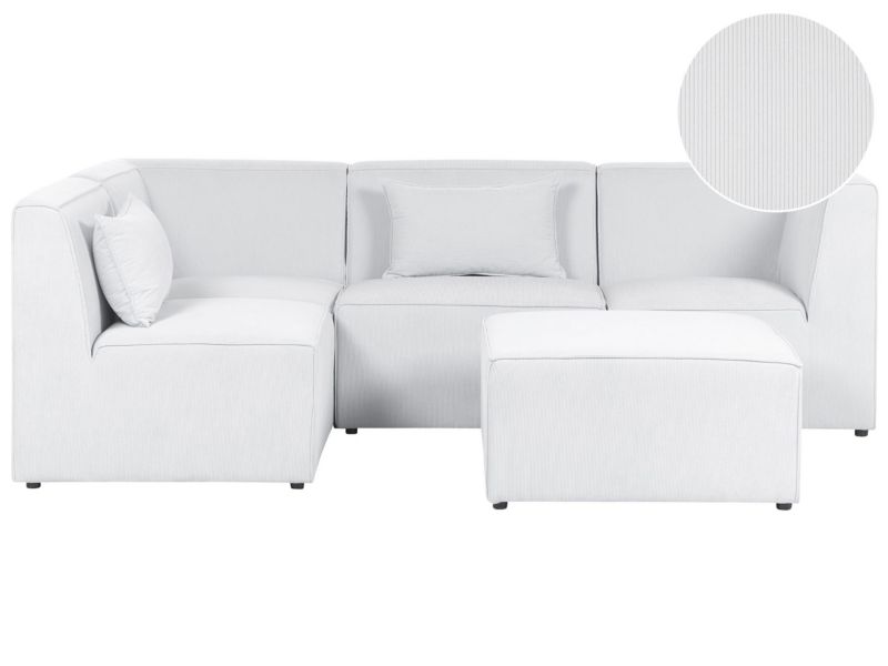 Sofa z ottomaną Lemvig Złamana biel Prawostronny 1 kpl
