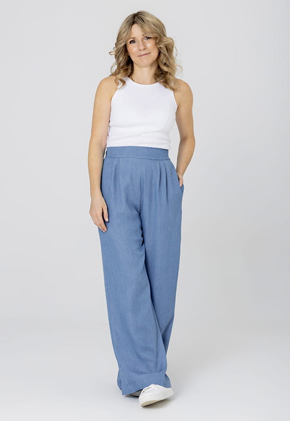 Lillow - Lekkie SPODNIE CARTER krótsze - jeans - Uszyto w Polsce