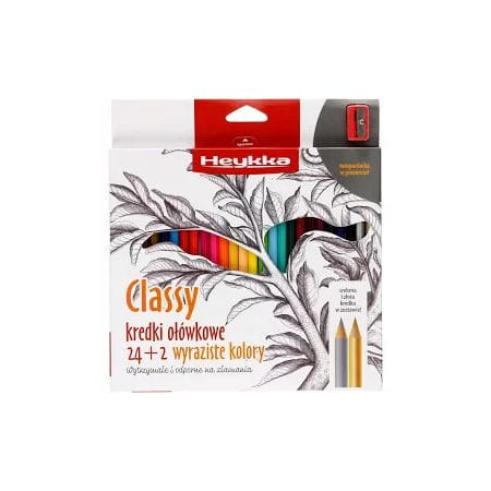 Heyka Kredki Ołówkowe Classy trójkątne 24 kolory+2 gratis + temperówka
