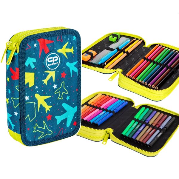Coolpack Piórnik Jumper 2 podwójny z wyposażeniem SKY FLIGHTS
