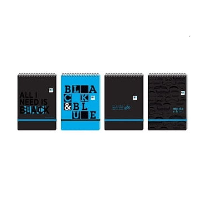 KOŁOZESZYT A5 100K PP OTW.DO GÓRY Z GUMKĄ BLACK&BLUE