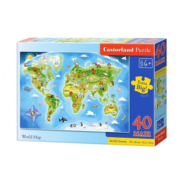 Puzzle 40 el. Maxi World Map