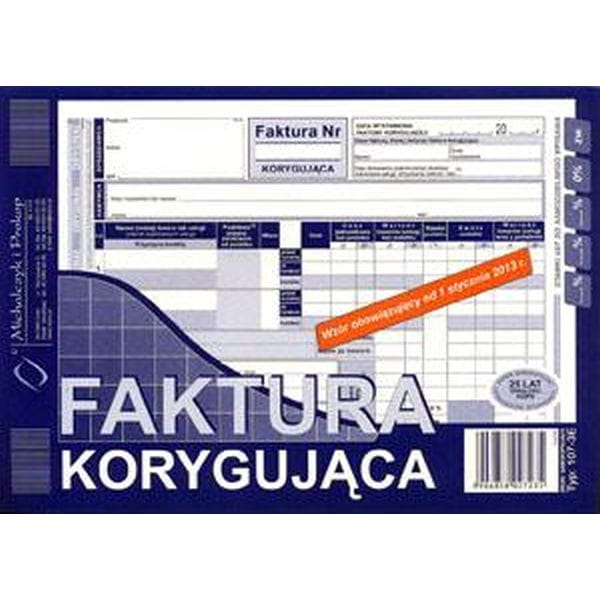 FAKTURA KORYGUJĄCA A5 107-3E