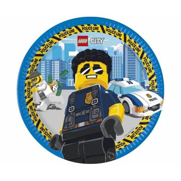 Talerzyki papierowe Lego City, 23 cm, 8 sztuk