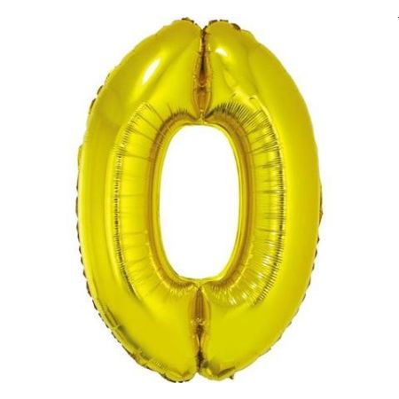 Balon foliowy Cyfra złota "0" - Wielkość 92cm