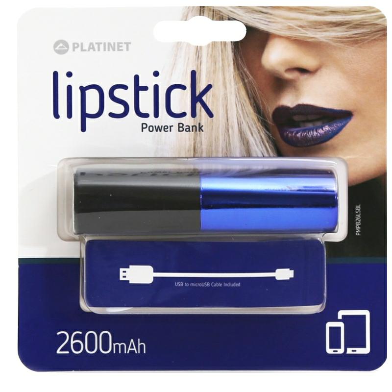 PLATINET power bank 2600mAh POMADKA N LIPSTICK BLUE - Henryx24