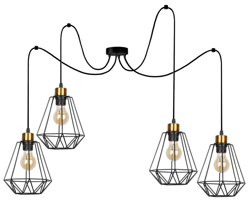 Lampa wisząca czarno-złota 4 Primo