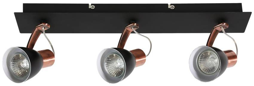 Lampa ścienna listwa 3X50W GU10 czarny/miedź MARKUS