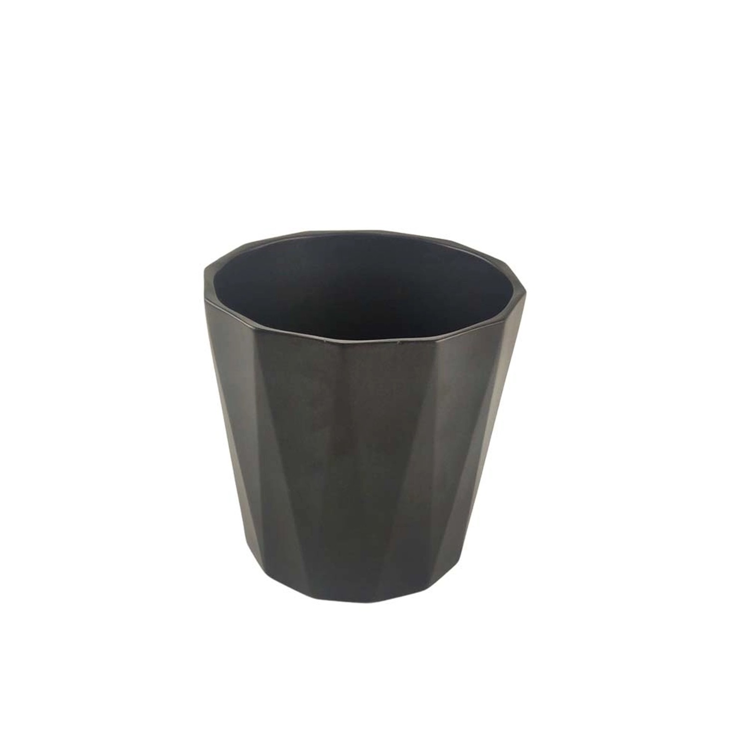 Osłonka ceramiczna Flores czarna - śr. 12 cm