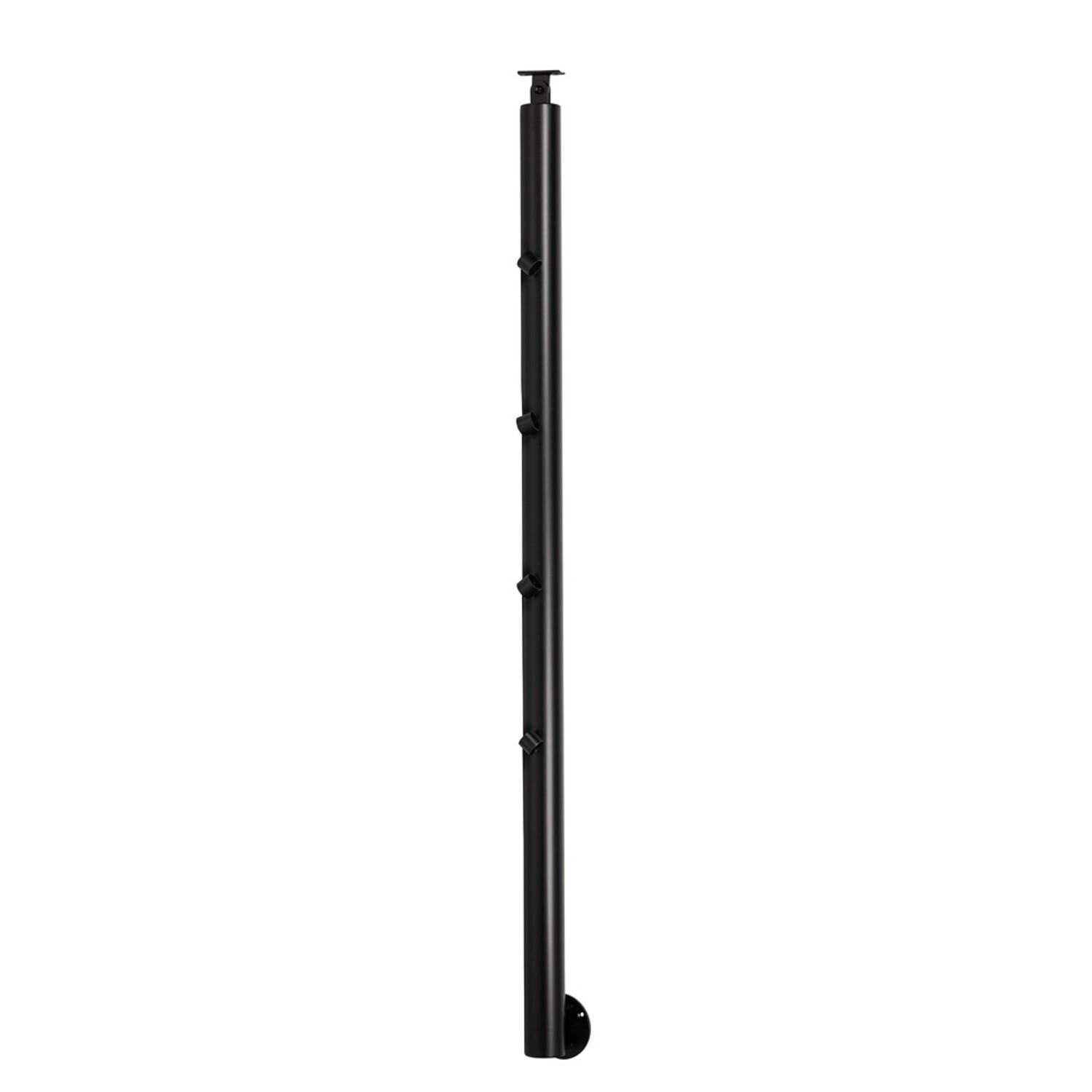 Kornik Słupek okrągły pionowy z przelotkami nierdzewny 80 x 1200 mm czarny