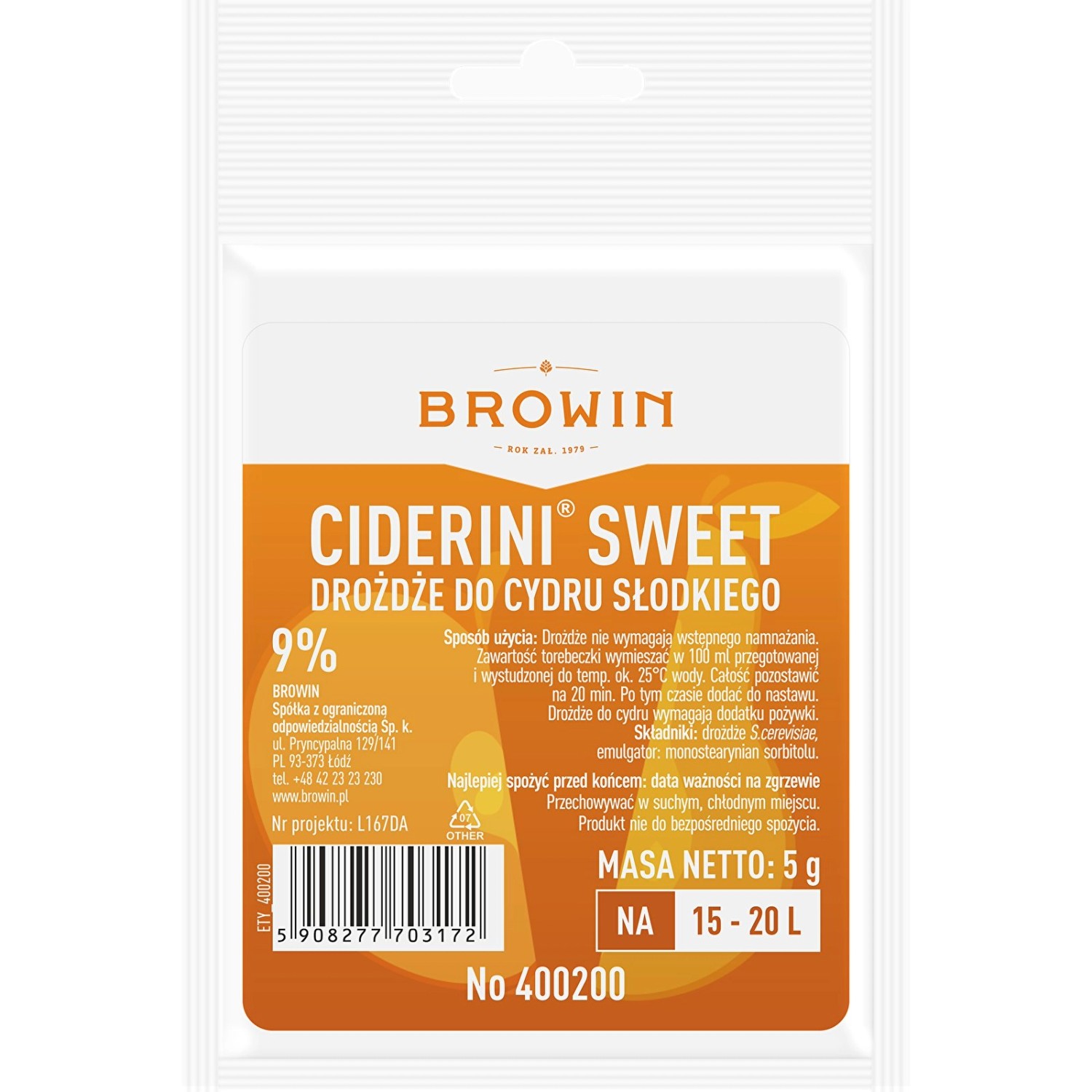 Drożdże do słodkiego cydru - 5 g