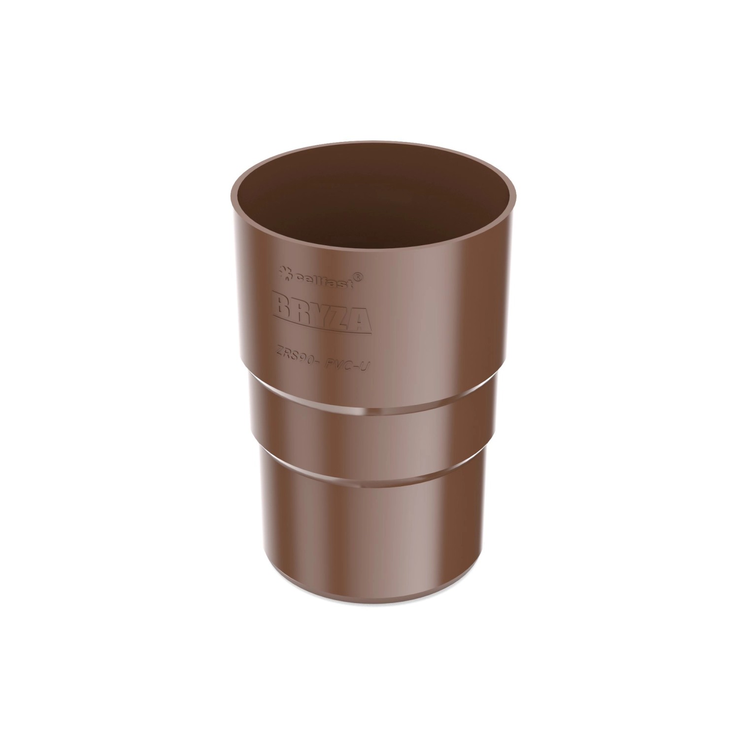 Bryza Złączka rury spustowej 63 mm PVC brąz