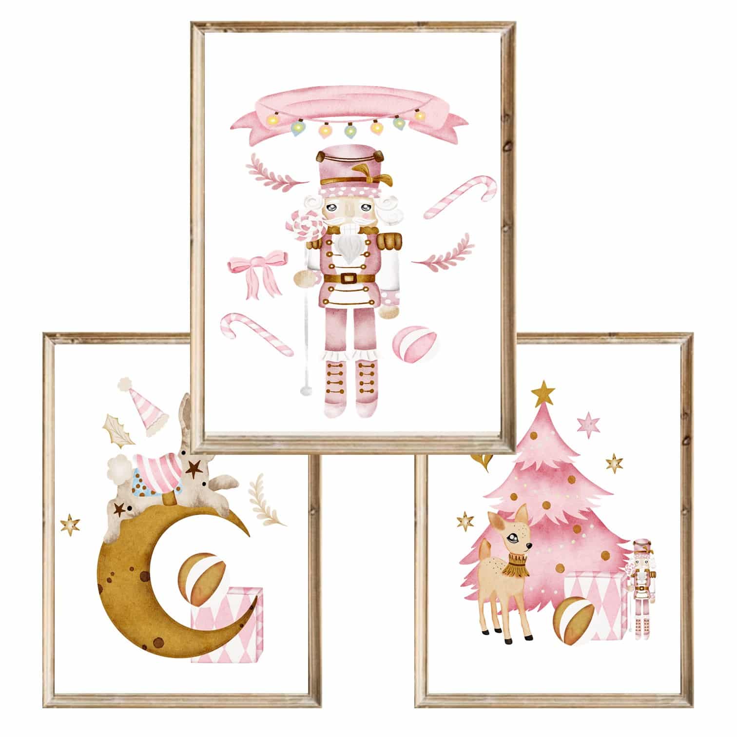Zestaw trzech plakatów dla dzieci Candy Christmas - A3