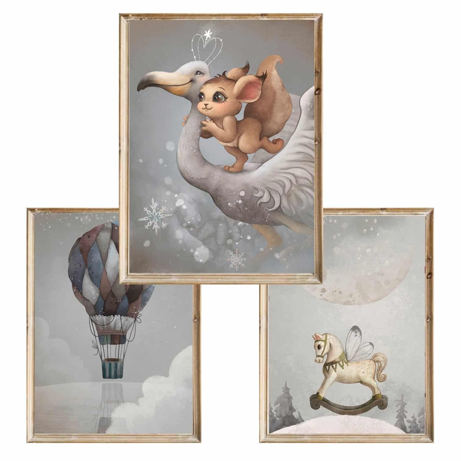 Zestaw trzech plakatów dla dzieci Magic Dreams 2 - A4