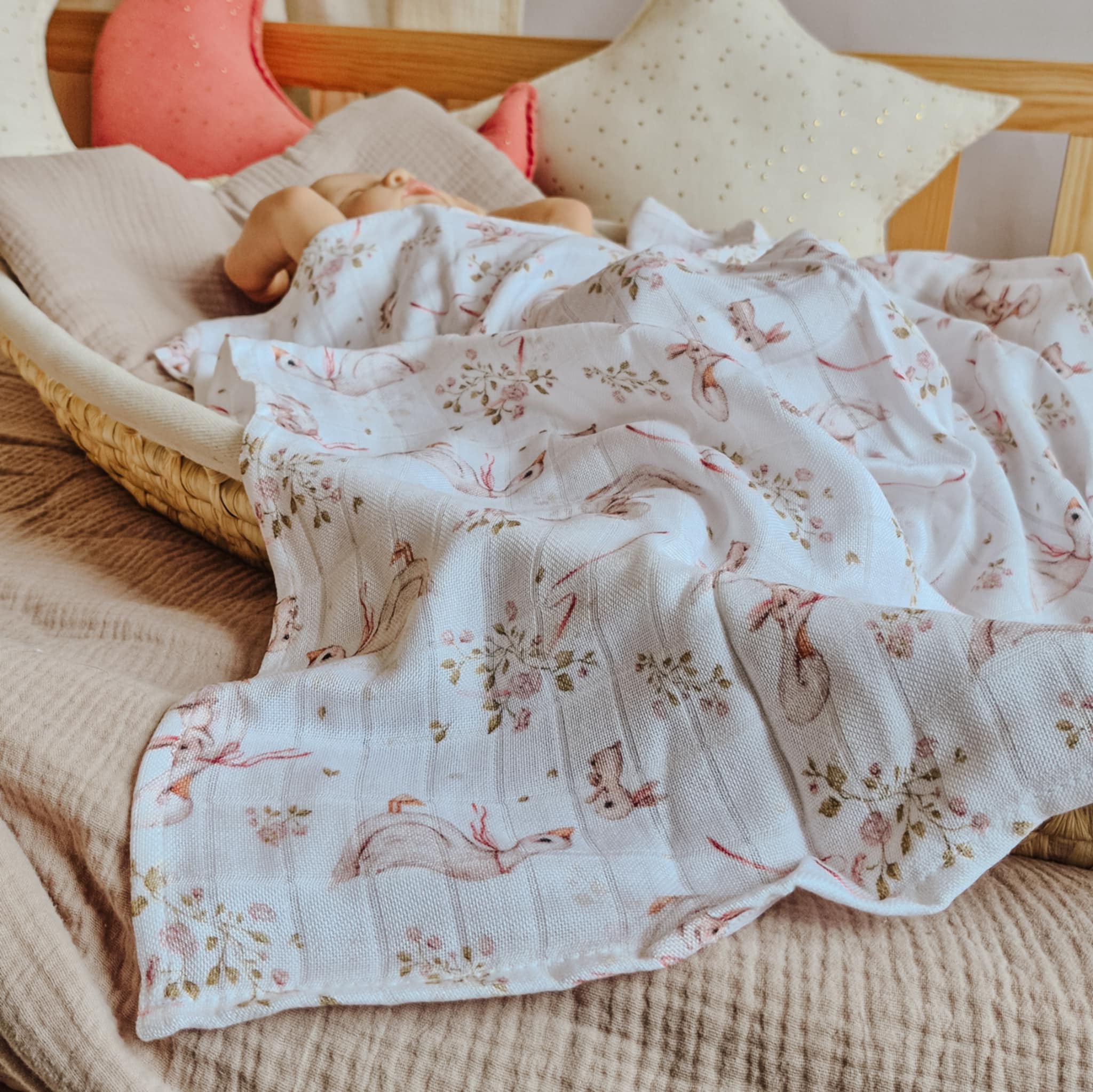 Otulacz bambusowy dla niemowląt Gąski AL