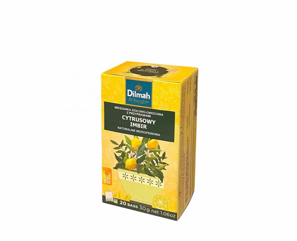 Herbata ziołowo-owocowa w torebkach Dilmah Naturally Zesty Lemon, cytrusowy imbir, 20 sztuk x 1.5g