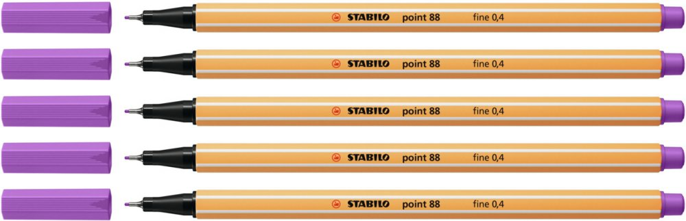 5x Cienkopis Stabilo Point 88/60, 0.4mm, śliwkowy