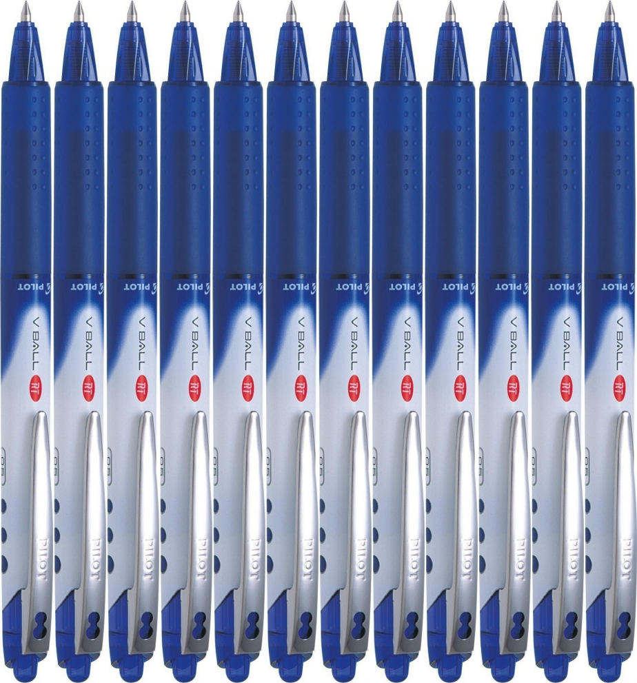 12x Pióro kulkowe automatyczne Pilot, V Ball RT, 0.5mm, niebieski
