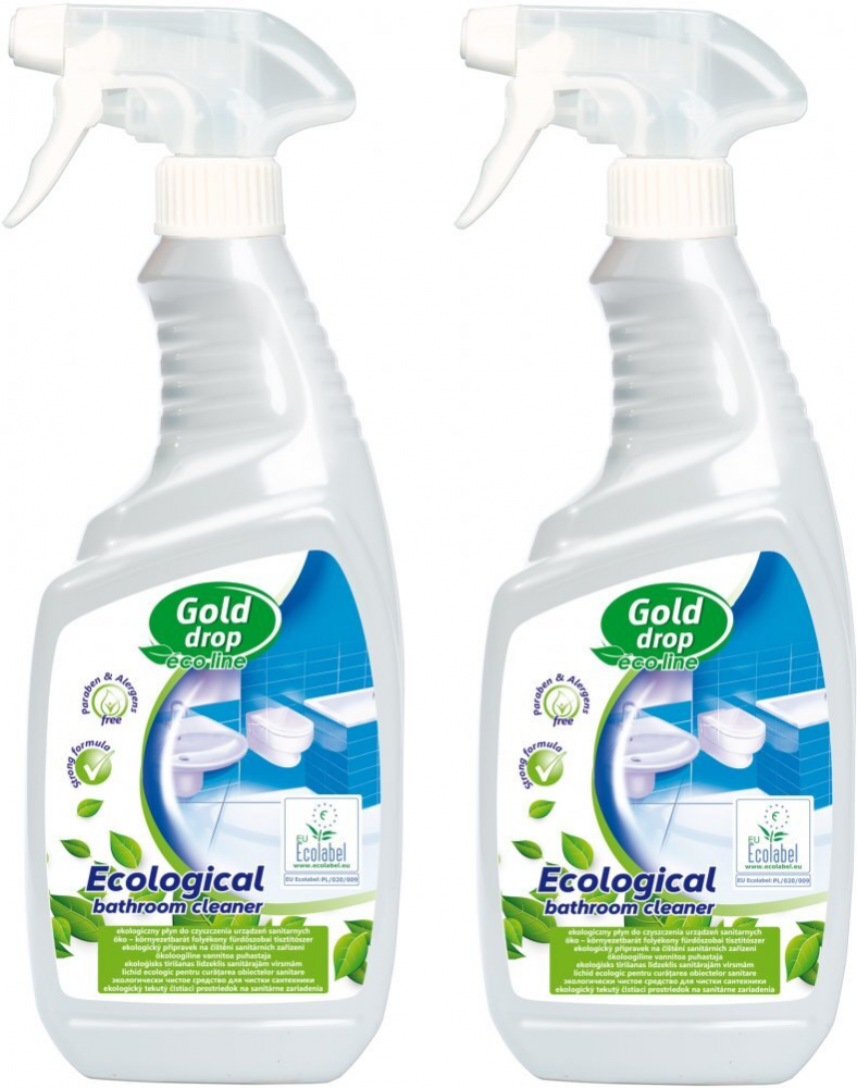 2x płyn do urządzeń sanitarnych Eco Line Gold Drop, z rozpylaczem, 0.75l