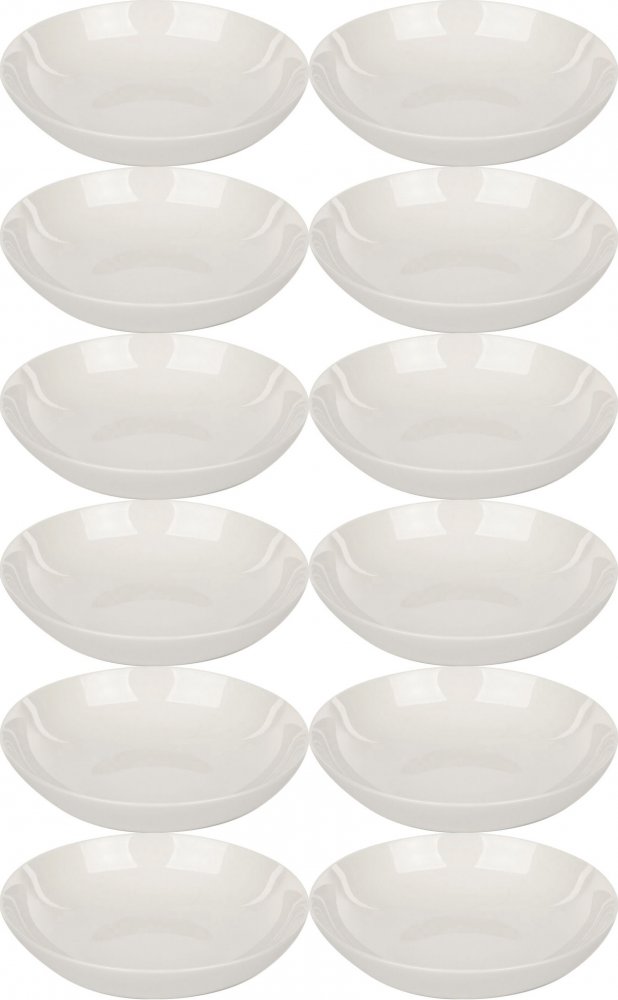 12x Talerz głęboki Altom Design Bella, 20cm, porcelana, kremowy