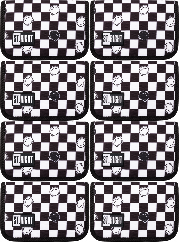 8x Piórnik dwuklapkowy St. Right PC3, bez wyposażenia, 20.5x14x3.5cm, Chess Cats