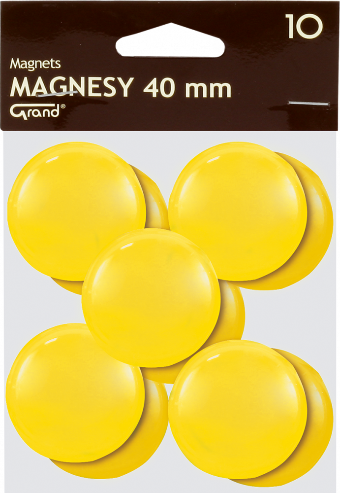 Magnes Grand, 40mm, 10 sztuk, żółty