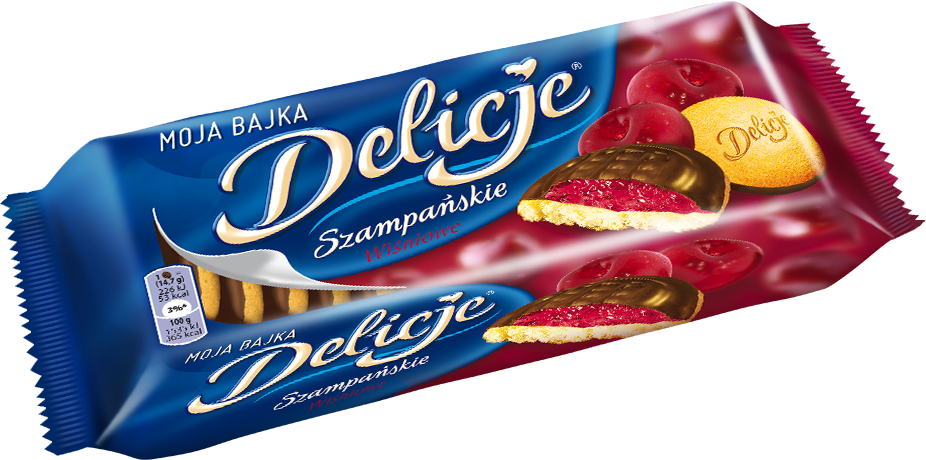 Ciastka Delicje szampańskie Mondelez, wiśniowy, 147g
