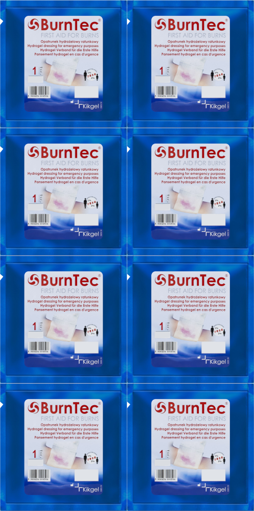 8x Opatrunek hydrożelowy BurnTec, sterylny, 10x10cm