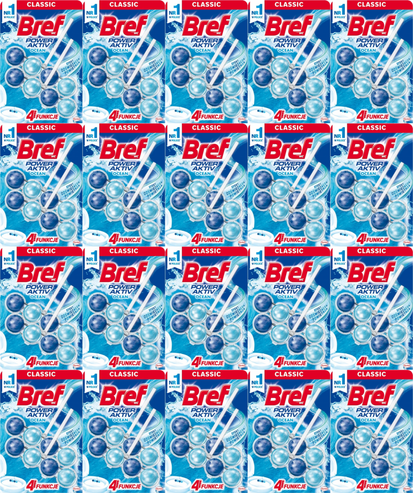 20x Zawieszka (kulki) do WC Bref, Power Activ, ocean, 2x50g