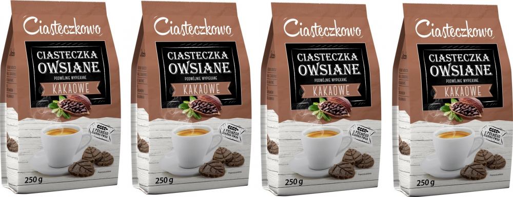 4x ciasteczka owsiane Sante Ciasteczkowo, kakaowy, 250g