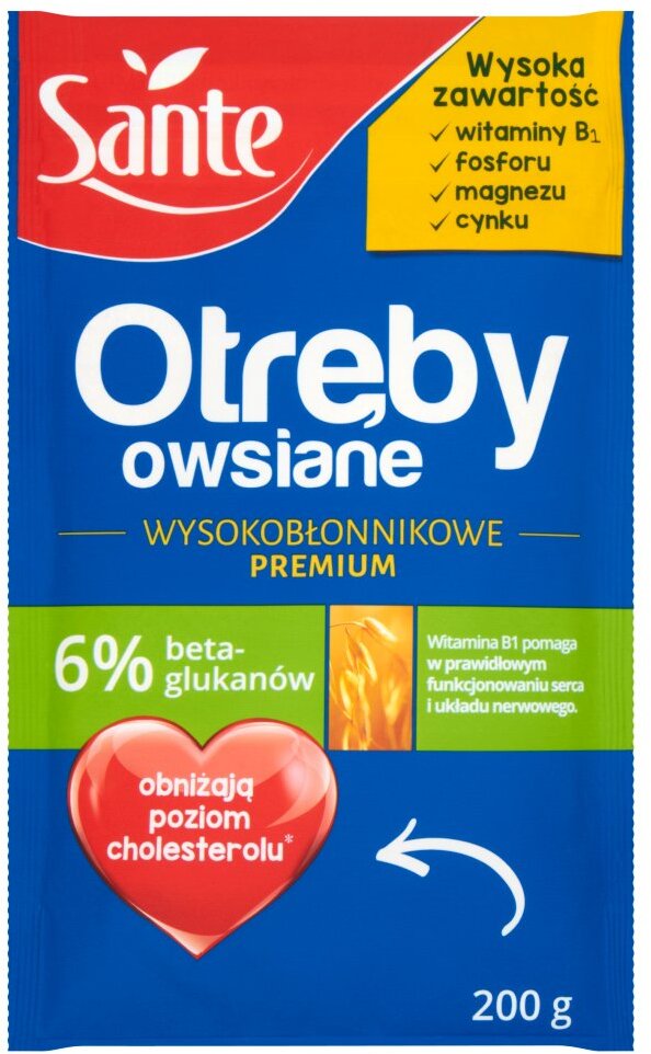 Otręby owsiane wysokobłonnikowe Sante, 200g