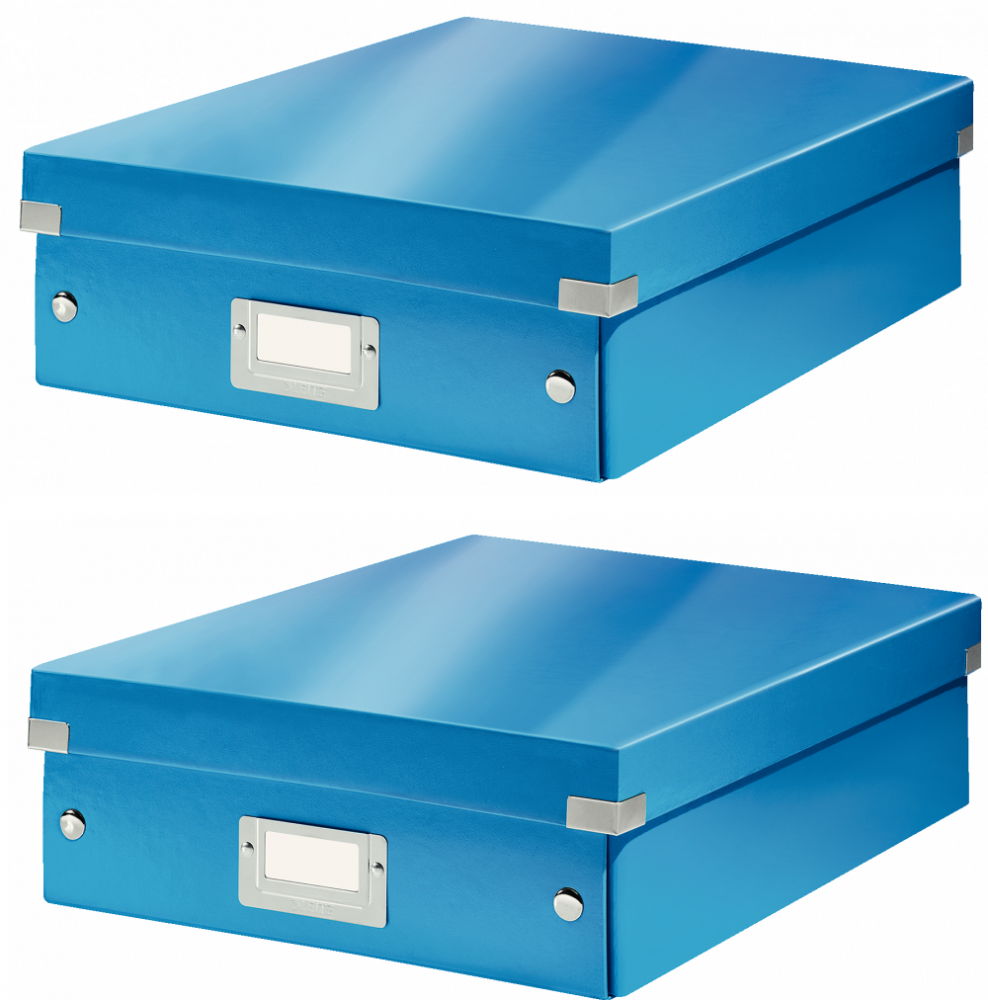 2x pudło z przegródkami Leitz Click&Store Wow, średnie, niebieski