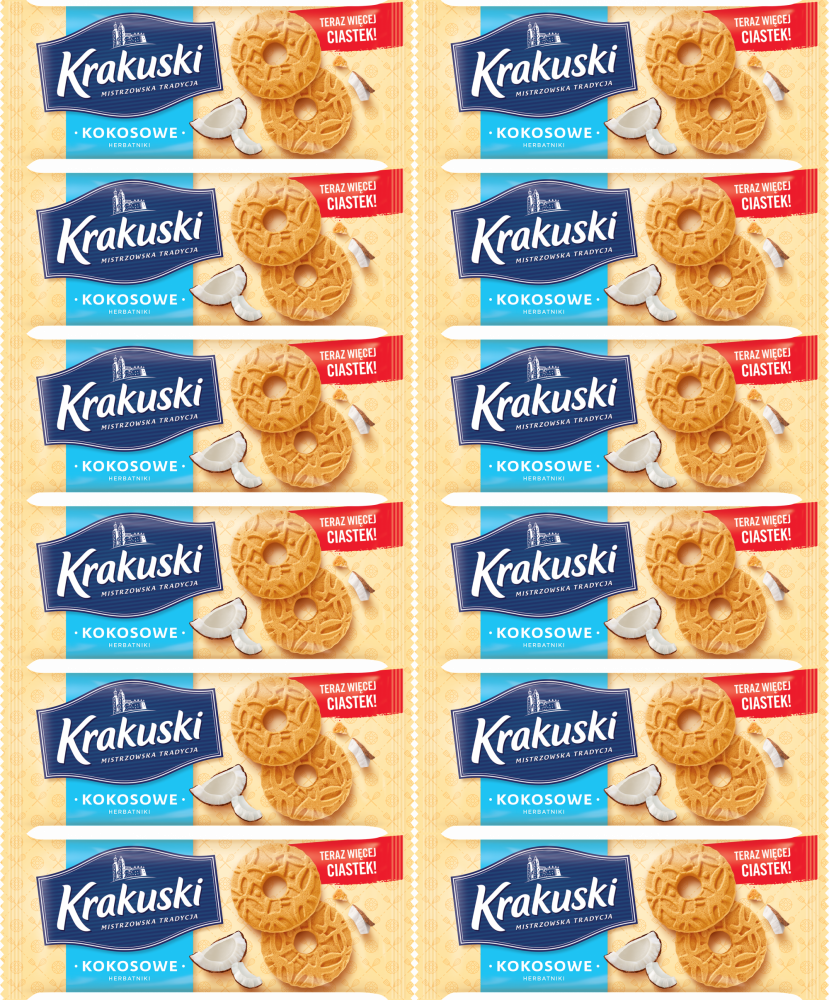 12x Herbatniki Krakuski, kokosowy, 168g