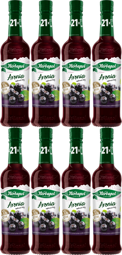 8x Syrop Herbapol Owocowa Spiżarnia, aroniowy, 420ml