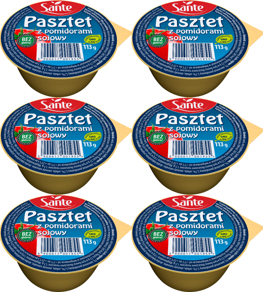 6x Pasztet sojowy Sante z pomidorami, 113g