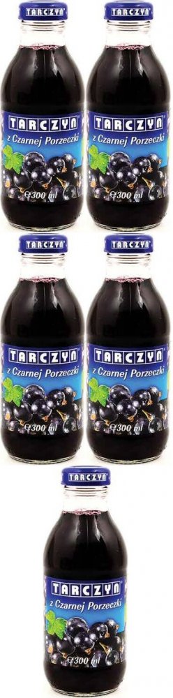 5x Napój czarna porzeczka Tarczyn, butelka szklana, 0.3l