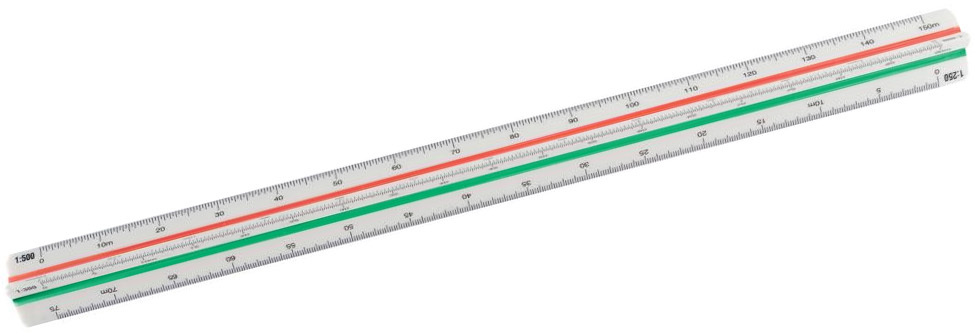 Skalówka Office Depot, 30cm, skala 1:2,5-1:100, plastikowa, biały