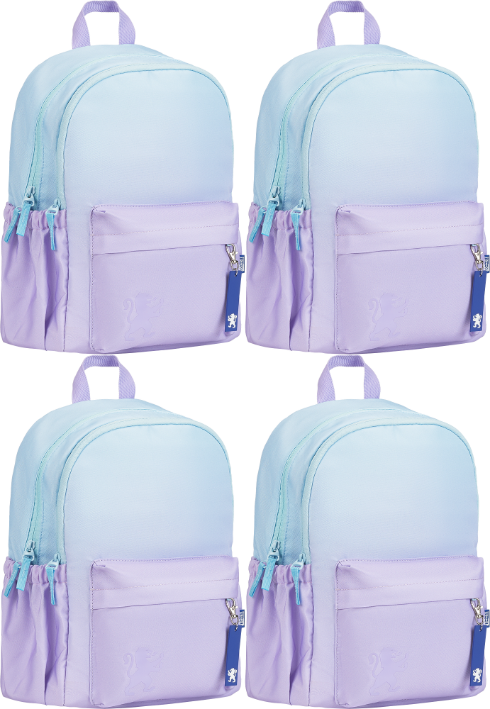 4x Plecak szkolny Oxford Gradient, dwukomorowy, 25l, 40x30x15cm, lawendowy