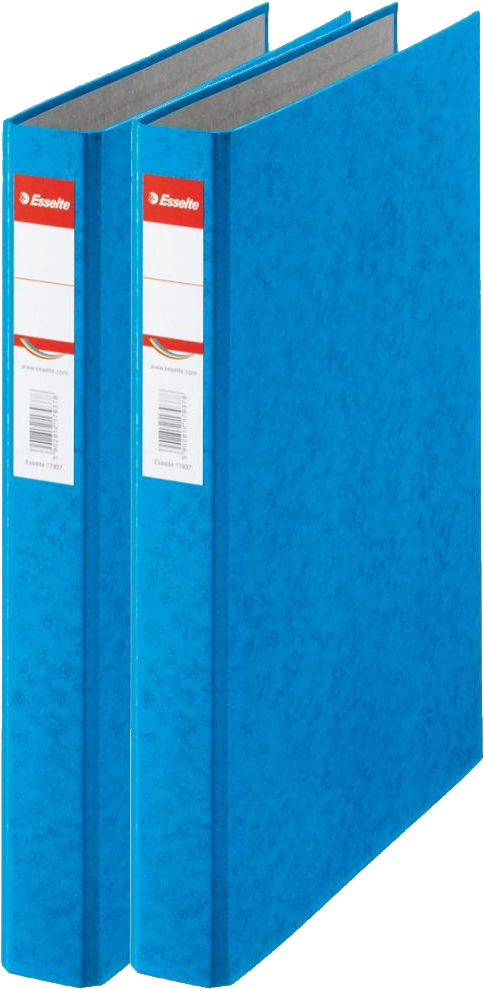 2x Segregator Esselte, A4, szerokość grzbietu 42mm, do 190 kartek, 2 ringi, niebieski
