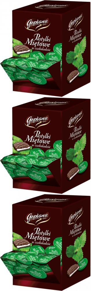 3x Pastylki miętowe Goplana, miętowy w czekoladzie, 2.5kg