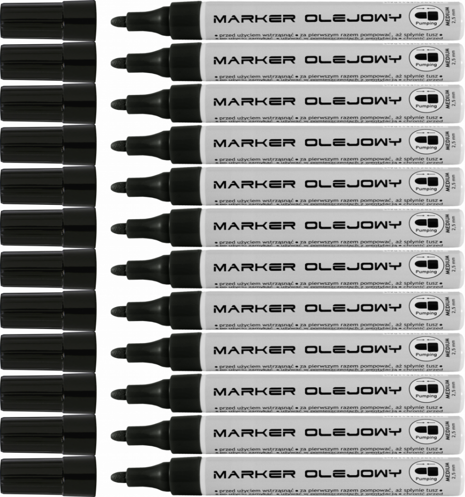 12x Marker olejowy Toma Economy TO-420, okrągła, 2.5mm, czarny